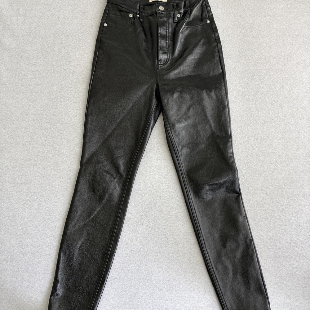 Free People We The Free Womens Black Faux Leather Pants Size 28 Rock and Roll